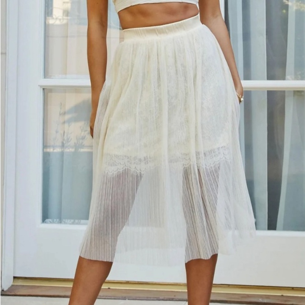 Layered ballerina tulle and lace tea length skirt size S